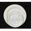 White/Gold Round Dinner/Luncheon Plate (9")
